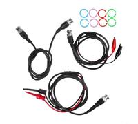 Kit de câbles coaxiaux BNC mâle vers BNC avec clips et crochets, impédance PVC 50 Ohm, longueur 120 cm pour oscilloscope et équipement