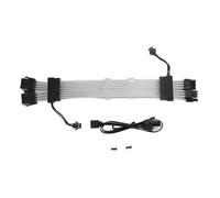 Kit de câbles d’Alimentation ARGB, câble d’Alimentation RGB pour Carte Graphique, rallonge 2 x 8 Broches avec synchronisation 5 V à 3 Broches, éclairage RGB adressable pour boîtier (Noire)