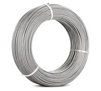 Kit de câbles métalliques, câbles en Acier, Câble métallique en Acier Inoxydable 304, 0.6-5mm, 20/50/100m, Corde à Linge de Levage for la pêche(2mm,100M)
