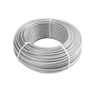 Kit de câbles métalliques, câbles en Acier, Câble métallique en Acier Inoxydable 304 Enduit de 3mm, 50m, 7x7, câble Levage, Corde à Linge