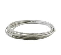 Kit de câbles métalliques, câbles en Acier, Corde à Linge en Acier Inoxydable Enduit de PVC Transparent, 5/10m, 0.8-4mm(6mm After Coating,5M)