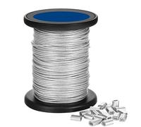 Kit de câbles métalliques, câbles en Acier, Kit de Corde à Linge Enduit PVC câble métallique d'acier Inoxydable treuil 1.5-3mm X 50m(2MM)