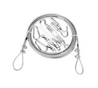 Kit de câbles métalliques d'extérieur recouverts de PVC avec fixations et accessoires for suspendre des guirlandes lumineuses et des cordes à linge(XXL)