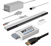 Kit de Câbles Wii 4 en 1 - Adaptateur Secteur AC + Convertisseur Wii vers HDMI + Barre de Capteurs Filaires + Câble AV Composite pour Nintendo Wii