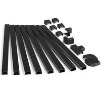 Kit de cache-câble de 319 cm, cache-câbles pour TV sur mur, kit de gestion de câbles à peindre, cache-fils pour montage mural, cache les fils le long du mur, housse de cordon noir, gestion des fils