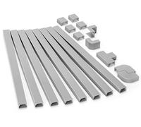 Kit de cache-câble de 320 cm, caches de fils pour TV sur mur, kit de gestion de câbles à peindre, cache-fils pour montage mural, cache les fils le long du mur, housse de cordon gris, 20,3 x 49,7 cm (L