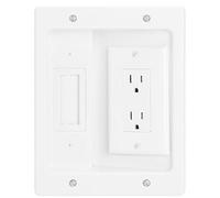 Kit de cache-câbles mural, kit de gestion de câbles mural pour TV, prise encastrée avec boîte de sortie et plaque murale à brosse