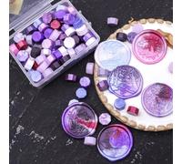 Kit de cachet de cire 100 perles octogonales brillantes avec cuillère chaude pour invitations de mariage, enveloppes, cartes et projets d'artisanat (D)