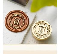 Kit de cachet de cire à cacheter - 2,5 cm - Série de lettres de l'alphabet - Tête de rechange pour cadeaux de mariage, scrapbooking, décoration Style U