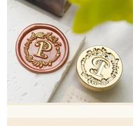 Kit de cachet de cire à cacheter - 2,5 cm - Série de lettres de l'alphabet - Tête de rechange pour cadeaux de mariage, scrapbooking - Décoration Style P