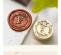 Kit de cachet de cire à cacheter - 2,5 cm - Série Lettres de l'alphabet - Tête de rechange pour cadeaux de mariage, scrapbooking, décoration de style F