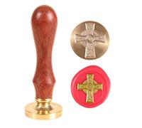 Kit de cachet de cire en forme de croix celtique - Croix de Jésus - Croix religieuse à suspendre - Nœud celtique spirituel - Grande croix nordique - Viking/rune/triangle magique