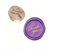 Kit de cachet de cire en laiton avec inscription « Thank You » pour cartes de vœux, invitation, style 7 - 2,5 cm