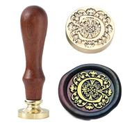 Kit de Cachet de Cire en Lettre Ychostamp - Cachet en Cire pour Scellement Initial, Cachet en Laiton Baroque de 25mm/0,98 Pouce, Tampons Alphabet avec Manche (Lettre C)