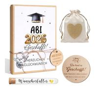 Kit de Cadeau de Félicitations Bachelor 2026,Boîte Cadeau pour Diplôme de Bachelor, Vous Avez Réussi à Créer une Carte en Bois - Éprouvette en Jute,Avec Porte-Clés
