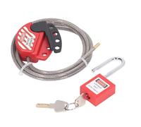 Kit de cadenas de sécurité avec cadenas de consignation de 38 mm et câble de consignation réglable en acier inoxydable de 1,8 m - Câble de 6 mm de diamètre avec revêtement PVC