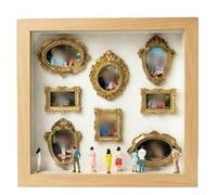 Kit de cadre créatif Shadowbox à faire soi-même pour mini musée avec figurines pour maillot, billets, œuvres d'art, souvenirs, cadre photo profond, décoration d'intérieur (bois)