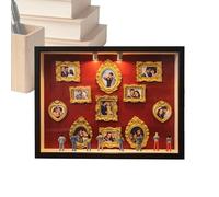 Kit de cadre d' , musée miniature et figurines avec lumières, cadre de mémoire pour maison, bureau, chambre, salon, étude, crèche, coiffeuse, appartement, bureau, étagère