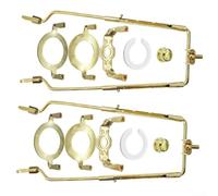 Kit de cadre de harpe réglable pour abat-jour de 17,8 à 25,4 cm avec anneaux de conversion et adaptateurs pour plusieurs types de base (doré)
