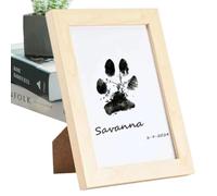 Kit de cadre d'impression de patte de chien, cadre photo commémoratif pour animaux de compagnie,Tampon encreur sans encre/Clean Touch pour empreintes de pattes d'animaux | Kit souvenir d'empreintes de