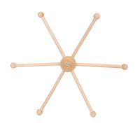 Kit de cadre mobile en bois Hapvida, cadre en bois pour berceau de bébé, cintre sphérique à six pieds pour mobile en bois pour bébé, carillon éolien, décoration de lit, jouet