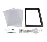 Kit de cadre photo en bois à faire soi-même avec quatre couches, affichage transparent pour souvenir de famille personnalisé et souvenir, kit d'artisanat non toxique pour (bois)