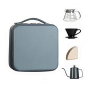 Kit de cafetière à verser avec bouilloire en acier inoxydable, broyeur, goutteur, filtres et sac de voyage pour brassage à la maison et en voyage