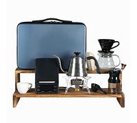 Kit de cafetière à verser avec bouilloire en acier inoxydable, broyeur, goutteur, filtres et sac de voyage pour brassage à la maison et en voyage