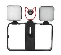 Kit de Cage de Caméra en Direct, Cage de Caméra Multifonctionnelle avec Microphone en Métal Léger, Kit de Montage Vidéo pour Smartphone à Réduction de Bruit pour Vidéo de