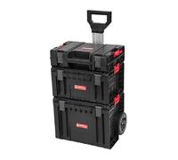 Kit de Caisse À Outils - Qbrick - System Pro - Sur Roulettes - 3 Compartiments - Noir