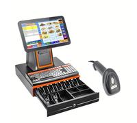 Kit de Caisse Tactile pour Salon de Coiffure et Boutique, Terminal POS i5 avec Imprimante de Reçus, Matériel de Caisse Uniquement, Fiable et Rapide(Black,58 Tooth Gear Printer)