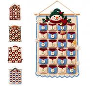 Kit de calendrier de l'Avent à crocheter soi-même (DIY) - 24 poches (D) | Décoration murale pour le compte à rebours de Noël : créez votre propre calendrier réutilisable. Un projet créatif et festif