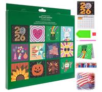 Kit de calendrier mural 2026 avec peinture diamant 5D à faire soi-même, calendrier à rabat sur 12 mois avec liste de choses à faire, cadeau de Noël créatif, décoration de bureau à domicile (1 lot)
