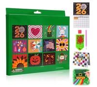 Kit de calendrier mural 2026 avec peinture diamant 5D à faire soi-même, calendrier mural à rabat sur 12 mois avec liste de choses à faire, calendriers de Noël créatifs pour décoration de maison et de