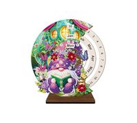 Kit de calendrier perpétuel en bois 3D fait à la main avec strass | Dessus de table décoratif pour le bureau et la maison | Calendrier artisanal élégant en strass pour appartement, dortoir, étagère