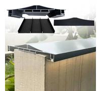 Kit de calfeutrage mural en aluminium pour villa, terrasse, balcon, toit | Convient aux profilés en T de 201 mm ; découpable de 50 à 300 cm en trois largeurs avec des finitions noires mates