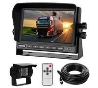 Kit de caméra de recul avec écran LCD 7" + caméra de recul avec Grand Angle de 170 °, étanche IP68, Vision Nocturne Infrarouge 18 pour camions/Camping-Car/remorques/Bus/camionnettes/fourgonnettes