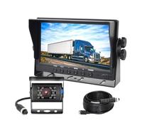 Kit De Caméra De Recul for Camion, Système avec Son, Caméra Audio De Vue Arrière AHD-1080P, Microphone Intégré, Moniteur De Camion De 7 Pouces, Écran IPS Facile à Utiliser(Camera Kit-Sound-20m)