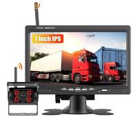 Kit de Caméra de recul sans Fil avec écran IPS de 7 Pouces, Anti-Interférence, Vision Nocturne IR étanche IP68, avec 1 Caméra, avec BSD,12-36V pour Camping, Van, Camion T5