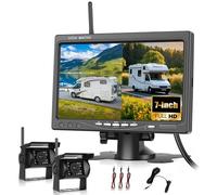 Kit de Caméra de Recul sans Fil, Motorsi Moniteur IPS HD 7 Pouces avec Caméras Arrière pour Voiture remorque RV Camper Camion Voiture Bus, IP68 Waterproof, Night Vision, BSD, 12V-36V