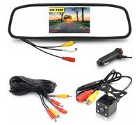 Kit de caméra de recul Wried, moniteur de rétroviseur TFT LCD 4,3 pouces pour voiture avec 4 LED, étanche, vision nocturne, caméra de recul inverse