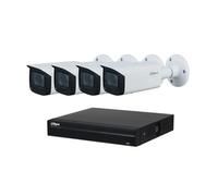 KIT de caméra IP Dahua avec 4 x Bullet HFW1220S-S2 Full HD 2MP et 1 x enregistreur PoE NVR2108-P-S2 avec disque dur de 1 To extensible 8 cameras
