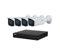 KIT de caméra IP Dahua avec 4 x Bullet HFW1220S-S2 Full HD 2MP et 1 x enregistreur PoE NVR2108-P-S2 avec disque dur de 1 To extensible 8 cameras