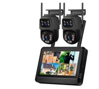 Kit De Caméra Sécurité Extérieure sans Fil NVR 7 Pouces 8 Canaux, Système WiFi, Enregistreur Audio Vidéo H.265(500g,NVR and 2pcs Camera)