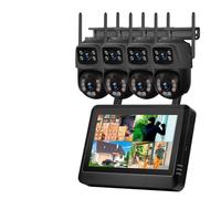 Kit De Caméra Sécurité Extérieure sans Fil NVR 7 Pouces 8 Canaux, Système WiFi, Enregistreur Audio Vidéo H.265(1T,NVR and 4pcs Camera)