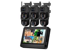 Kit De Caméra Sécurité Extérieure sans Fil NVR 7 Pouces 8 Canaux, Système WiFi, Enregistreur Audio Vidéo H.265(2T,NVR and 6pcs Camera)