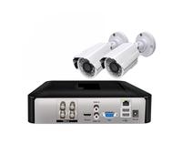 Kit de caméra Surveillance Full HD 4CH 1080P AHD DVR, câble 18M avec Vision Infrarouge, Alarme étanche, Ensemble caméras sécurité CCTV(1T,4CH 2PCS 1080P)