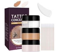 Kit de camouflage de tatouages, correcteur corporel couvrance totale 2 couleurs (mélangables), maquillage waterproof pour tatouages, fond de teint pour jambes, crème de camouflage de tatouages 40 g
