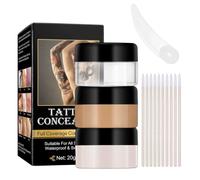 Kit de camouflage de tatouages, Correcteur de Cicatrice, Cover Up Maquillage Imperméable, correcteur corporel couvrance totale 2 couleurs(mélangables), Avec Flacons Vides Spatules 10 Cotons-Tiges, 40g