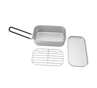 Kit de camping en aluminium avec poignée pliable et grille de cuisson à la vapeur en acier inoxydable pour la cuisine en plein air, adapté pour les aventures et les voyages dans la nature